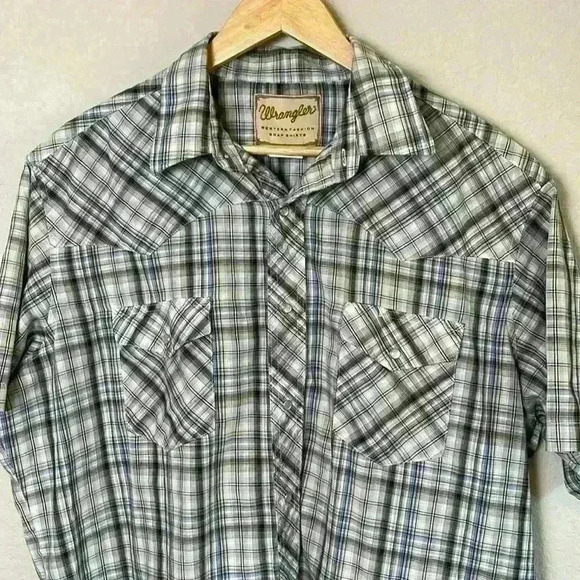 Wrangler Western Shirt Button Down Pearl Snap Mens Size XL - Picture 2 of 6